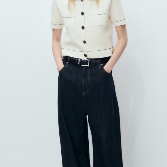 NWT MANGO
Women's Contrast Trim Crop Cardigan Sweater - Picture 2 of 8